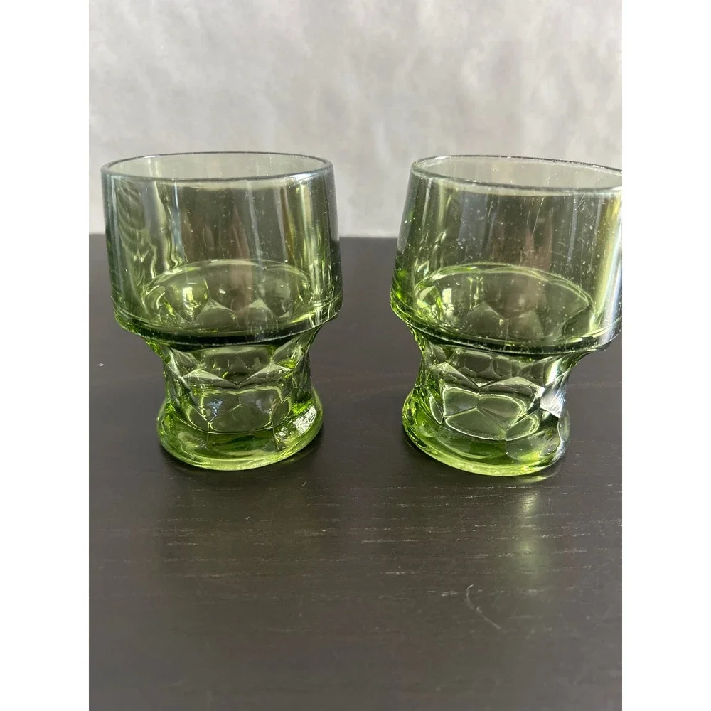 Viking Glass Georgian Honeycomb Avocado Green 4 1/4